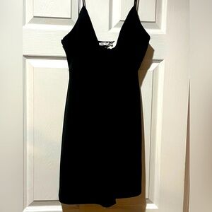 Zara black strap dress with a gold in center 
NWT
